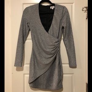Silver wrap dress